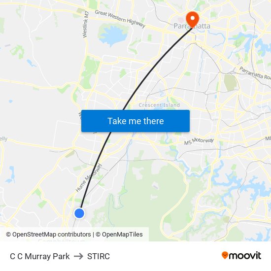 C C Murray Park to STIRC map