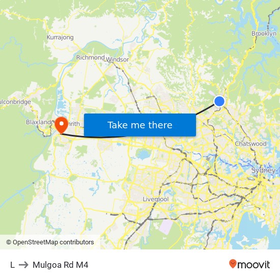 L to Mulgoa Rd M4 map