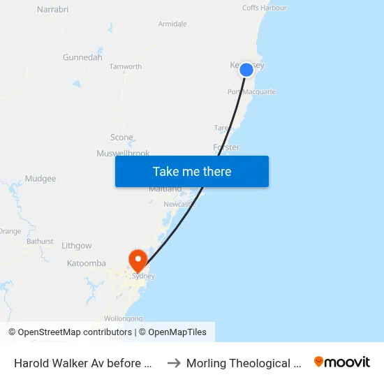 Harold Walker Av before Marsh St to Morling Theological College map