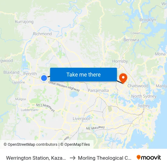 Werrington Station, Kazanis Ct to Morling Theological College map