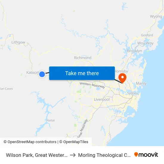 Wilson Park, Great Western Hwy to Morling Theological College map