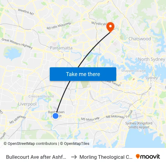 Bullecourt Ave after Ashford Ave to Morling Theological College map