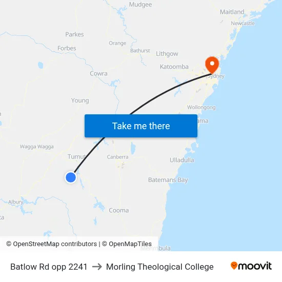 Batlow Rd opp 2241 to Morling Theological College map