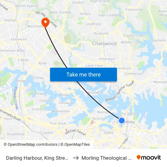 Darling Harbour, King Street Wharf to Morling Theological College map