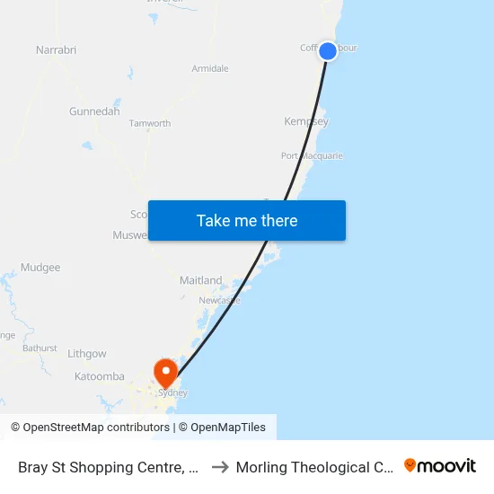 Bray St Shopping Centre, Bray St to Morling Theological College map