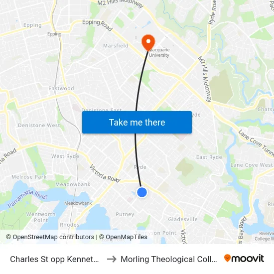 Charles St opp Kenneth St to Morling Theological College map