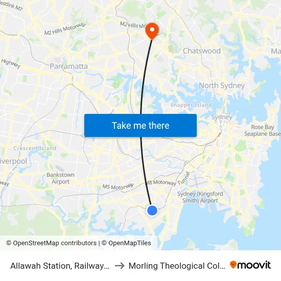 Allawah Station, Railway Pde to Morling Theological College map