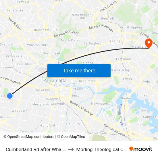 Cumberland Rd after Whalans Rd to Morling Theological College map