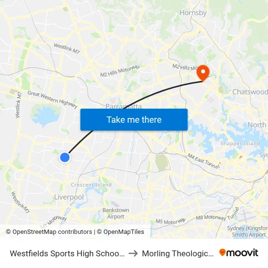Westfields Sports High School, Hamilton Rd to Morling Theological College map