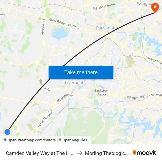 Camden Valley Way at The Hermitage Way to Morling Theological College map