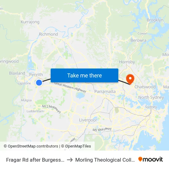 Fragar Rd after Burgess Rd to Morling Theological College map