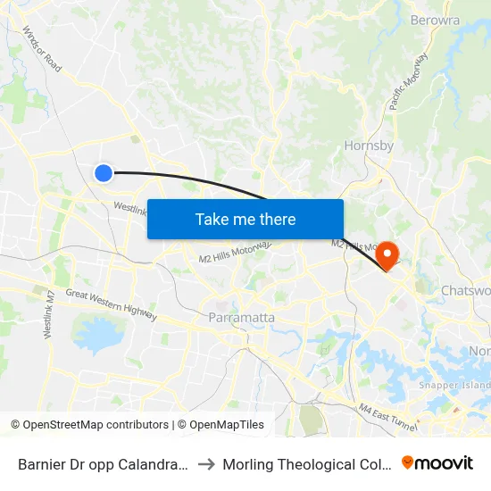 Barnier Dr opp Calandra Ave to Morling Theological College map