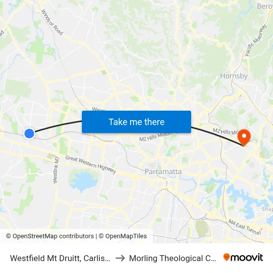 Westfield Mt Druitt, Carlisle Ave to Morling Theological College map