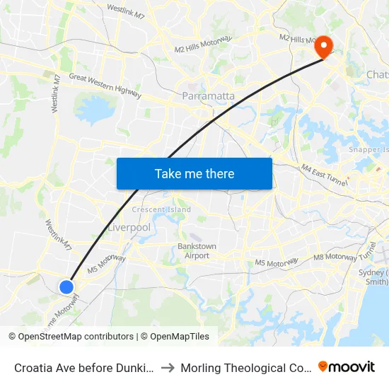 Croatia Ave before Dunkirk Rd to Morling Theological College map