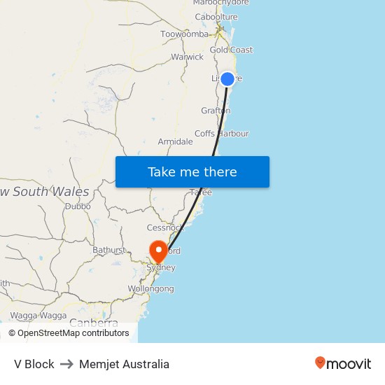 V Block to Memjet Australia map