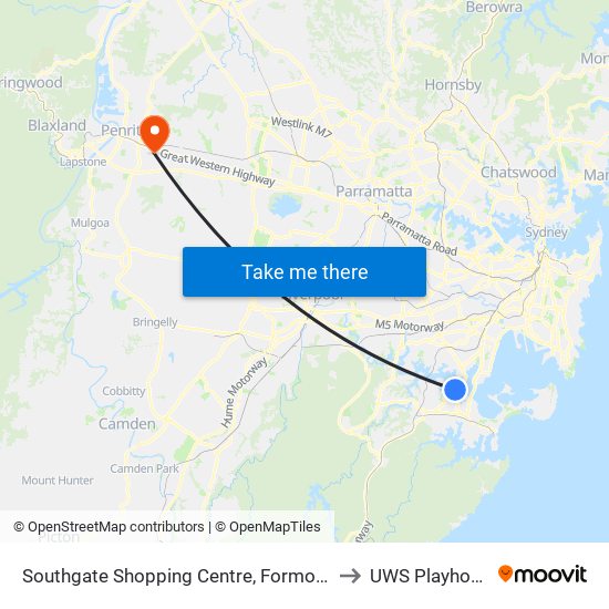 Southgate Shopping Centre, Formosa St to UWS Playhouse map