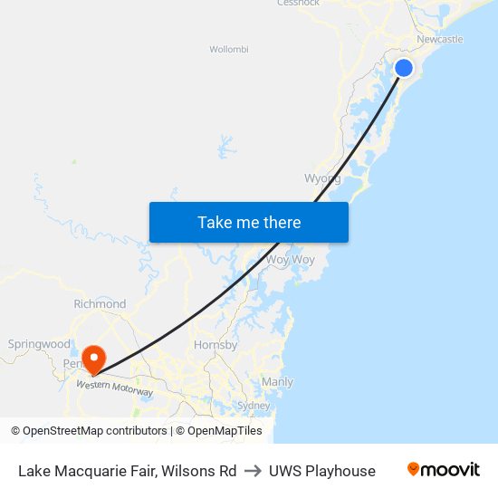 Lake Macquarie Fair, Wilsons Rd to UWS Playhouse map