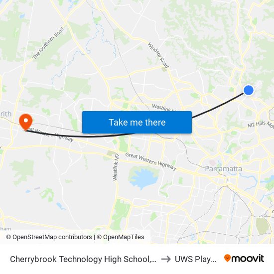 Cherrybrook Technology High School, Purchase Rd to UWS Playhouse map
