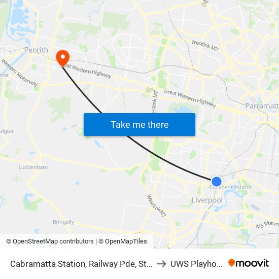 Cabramatta Station, Railway Pde, Stand A to UWS Playhouse map