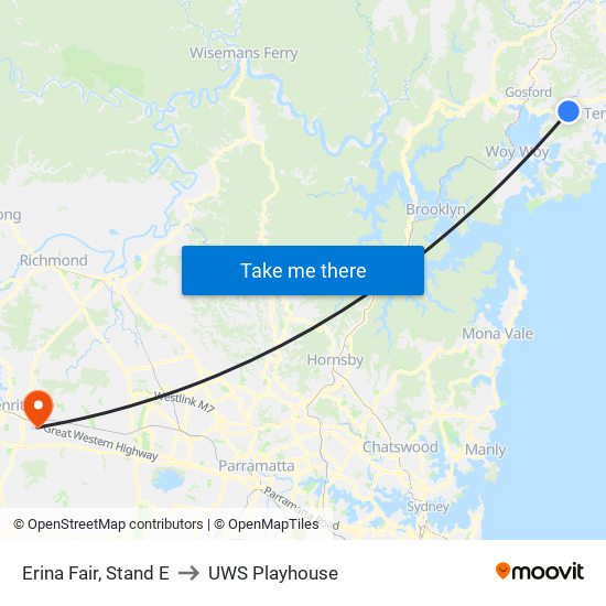 Erina Fair, Stand E to UWS Playhouse map