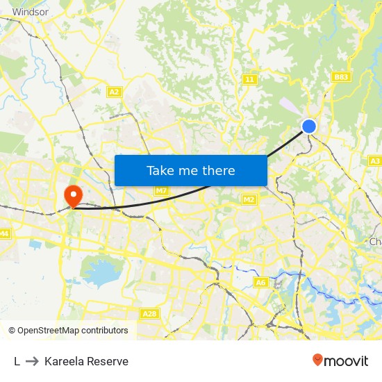 L to Kareela Reserve map