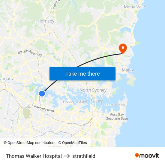 Thomas Walker Hospital to strathfield map