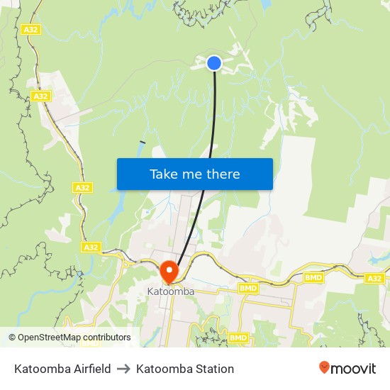 Katoomba Airport to Katoomba Station map