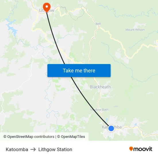 Katoomba to Lithgow Station map