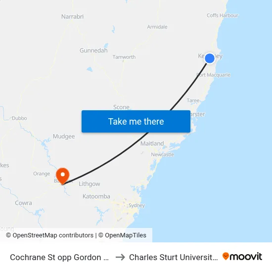 Cochrane St opp Gordon Nixon Av to Charles Sturt University (CSU) map