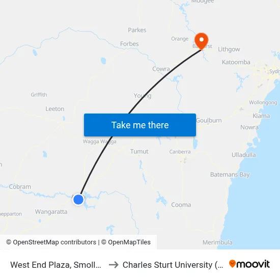 West End Plaza, Smollett St to Charles Sturt University (CSU) map