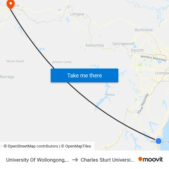 University Of Wollongong, Kids Uni to Charles Sturt University (CSU) map