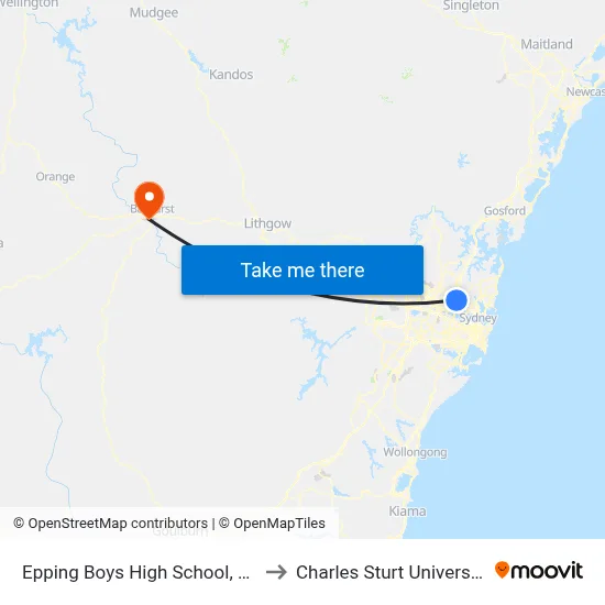 Epping Boys High School, Vimiera Rd to Charles Sturt University (CSU) map