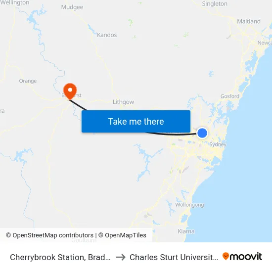 Cherrybrook Station, Bradfield Pde to Charles Sturt University (CSU) map