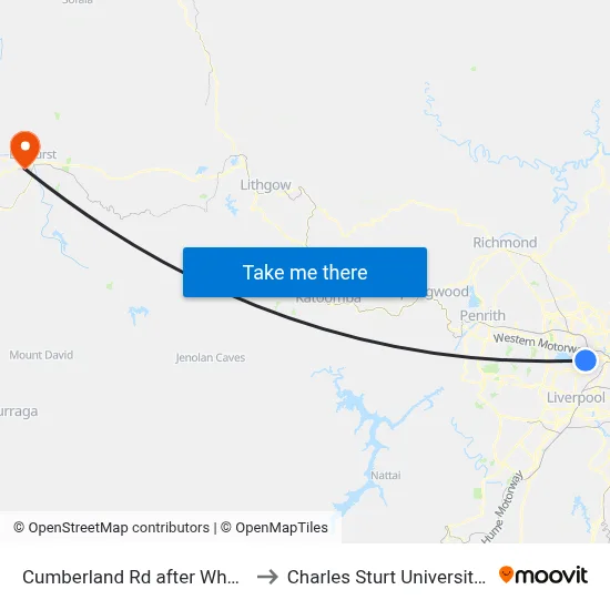 Cumberland Rd after Whalans Rd to Charles Sturt University (CSU) map