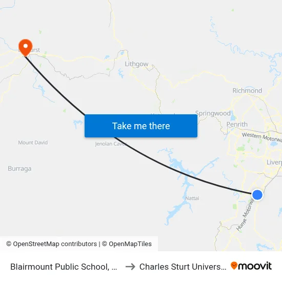Blairmount Public School, Badgally Rd to Charles Sturt University (CSU) map