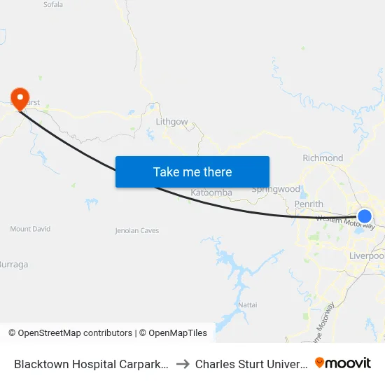 Blacktown Hospital Carpark, Marcel Cres to Charles Sturt University (CSU) map