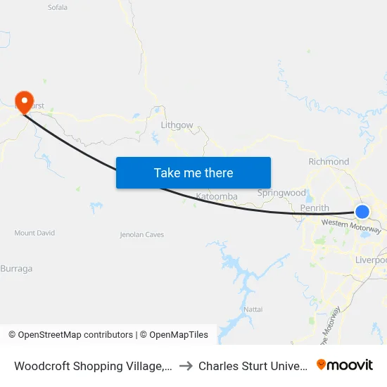 Woodcroft Shopping Village, Richmond Rd to Charles Sturt University (CSU) map