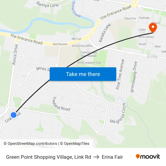 Green Point Shopping Village, Link Rd to Erina Fair map
