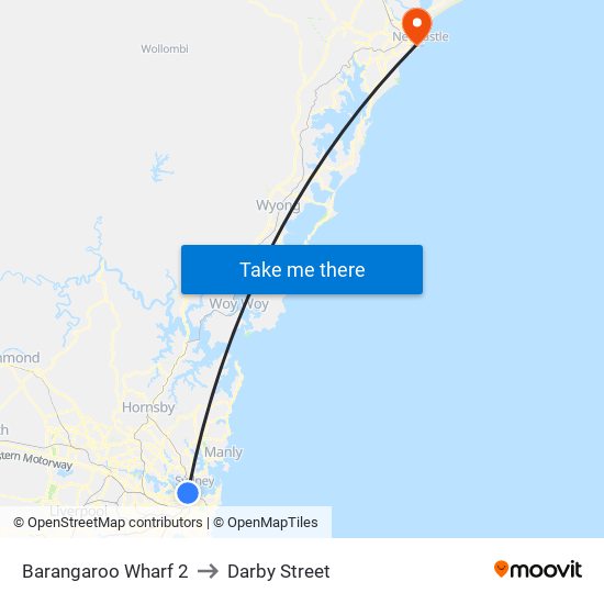 Barangaroo Wharf 2 to Darby Street map