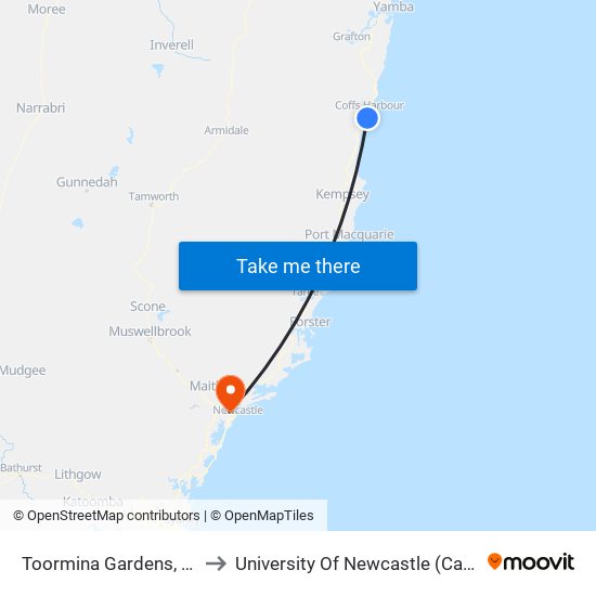 Toormina Gardens, Toormina Rd to University Of Newcastle (Callaghan Campus) map