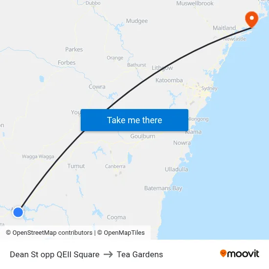 Dean St opp QEII Square to Tea Gardens map