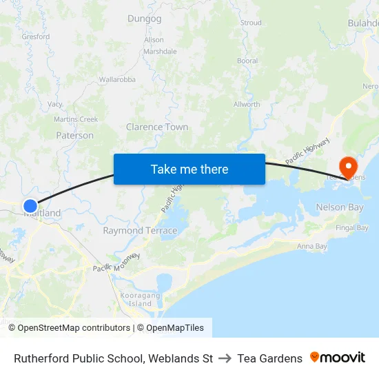 Rutherford Public School, Weblands St to Tea Gardens map