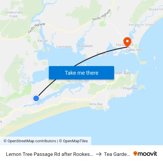 Lemon Tree Passage Rd after Rookes Rd to Tea Gardens map