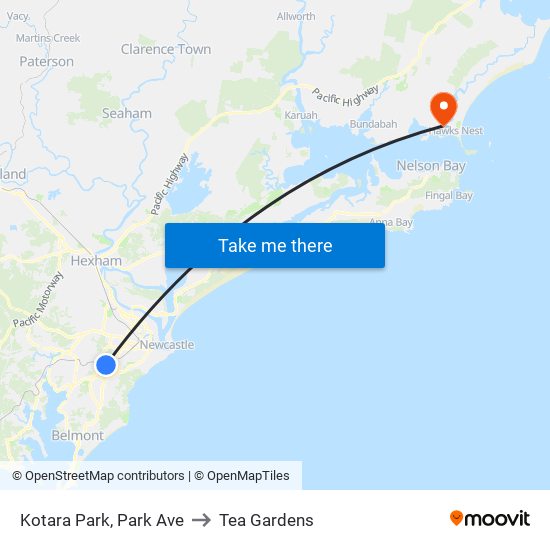 Kotara Park, Park Ave to Tea Gardens map