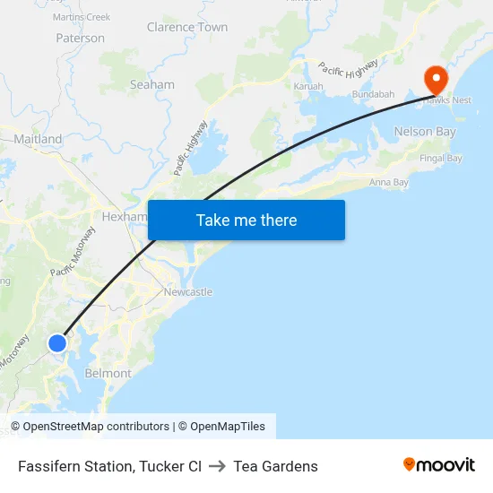 Fassifern Station, Tucker Cl to Tea Gardens map