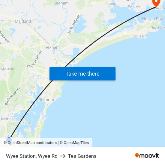 Wyee Station, Wyee Rd to Tea Gardens map