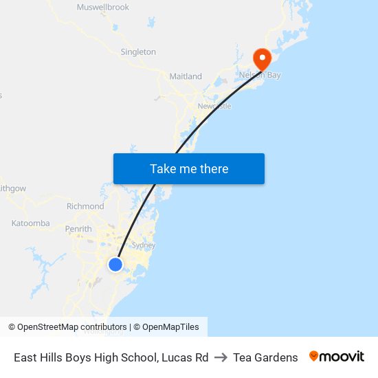 East Hills Boys High School, Lucas Rd to Tea Gardens map