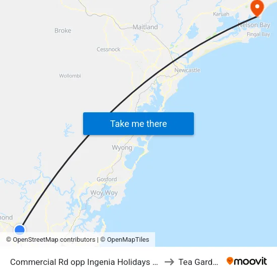 Commercial Rd opp Ingenia Holidays Avina to Tea Gardens map