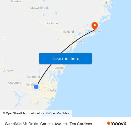 Westfield Mt Druitt, Carlisle Ave to Tea Gardens map