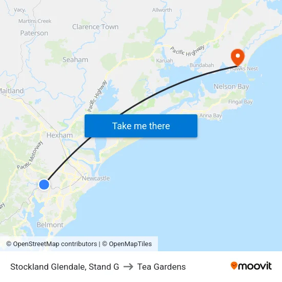 Stockland Glendale, Stand G to Tea Gardens map